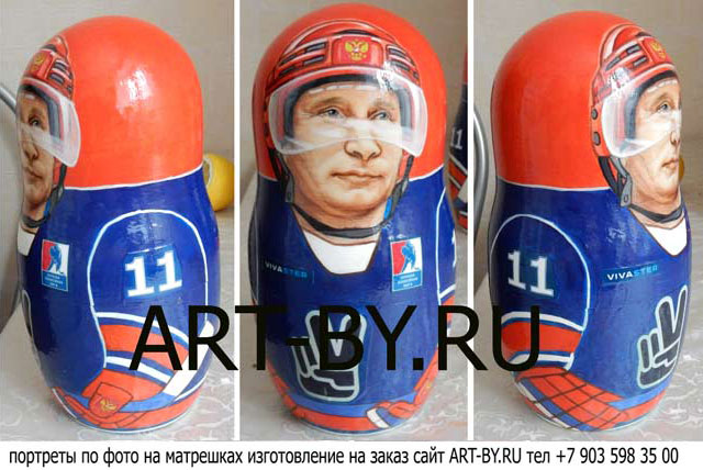Путин президент хоккеист фото на матрешке