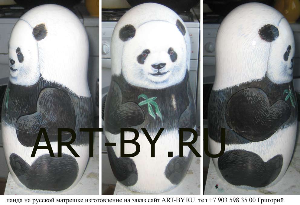 матрешки по фото печать на заказ панда на матрешке
